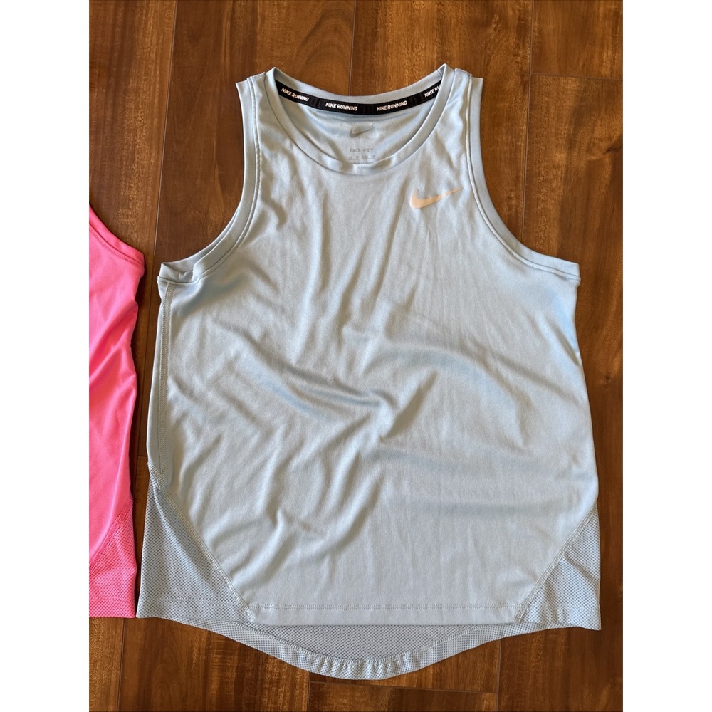 Nike Dr Fit Running Tanks Sleeveless Lot Of 2 Pink Size Small & Blue Size XSmall - Picture 3 of 6